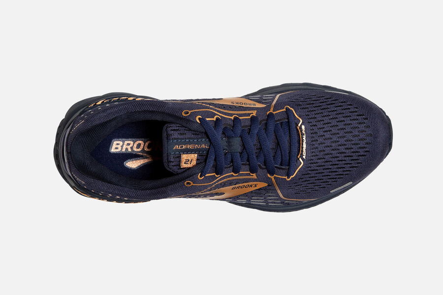 Adrenaline GTS 21 Road Brooks Running Shoes NZ Womens - Black/Gold - UGYDIB-319